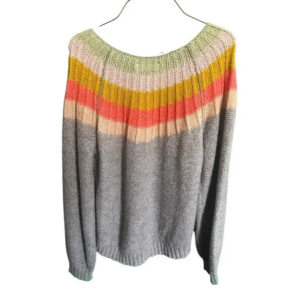 Anthropologie Colleen Gray Multi Pullover Sweater Size Medium Z105-14 - Picture 4 of 8